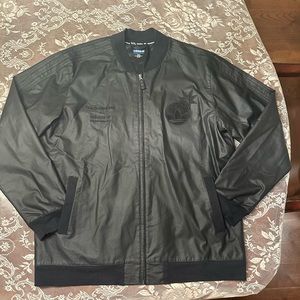 Adidas Skateboarding Mens XL Black waxed­-canvas track jacket